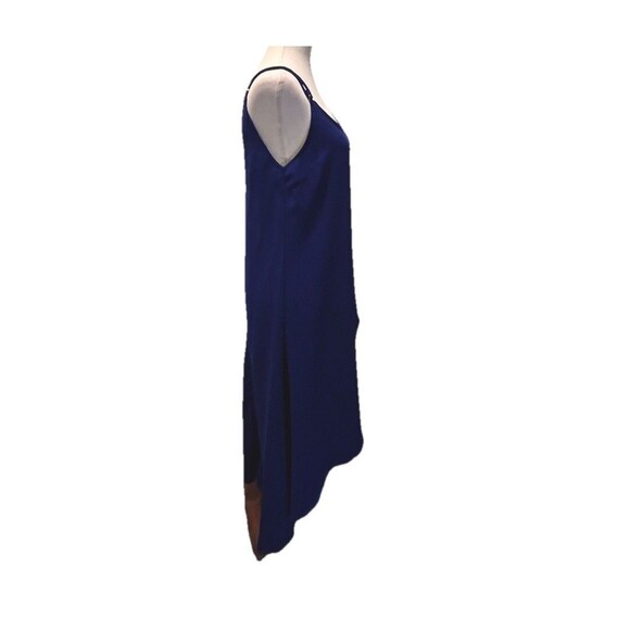 Lulus NAVY BLUE SMALL Spaghetti Strap Double V Neck High Low Hem Maxi Dress - Picture 6 of 10